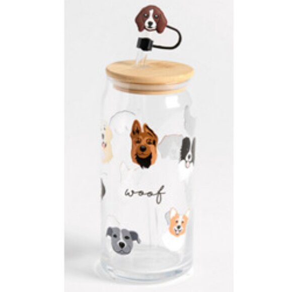 The Paper Store's Various Dog Breeds (20 oz.)Glass Tumbler with Straw & Topper - Picture 1 of 9